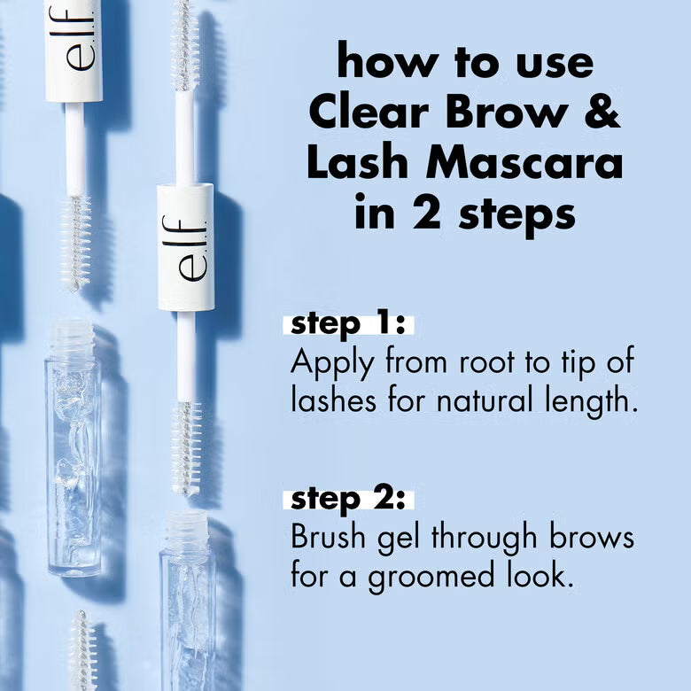 e.l.f. Cosmetics - Clear Brow & Lash Mascara | Gel transparente para cejas y pestañas de doble extremo