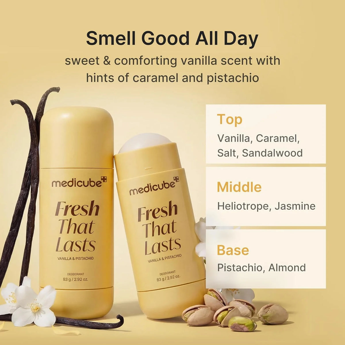 MEDICUBE - VANILLA & PISTACHO DEODORANT | Desodorante Corporal