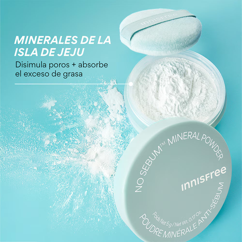 INNISFREE - No Sebum Matte Mineral Blurring Loose Setting Powder | Polvo Mineral Anti Sebo