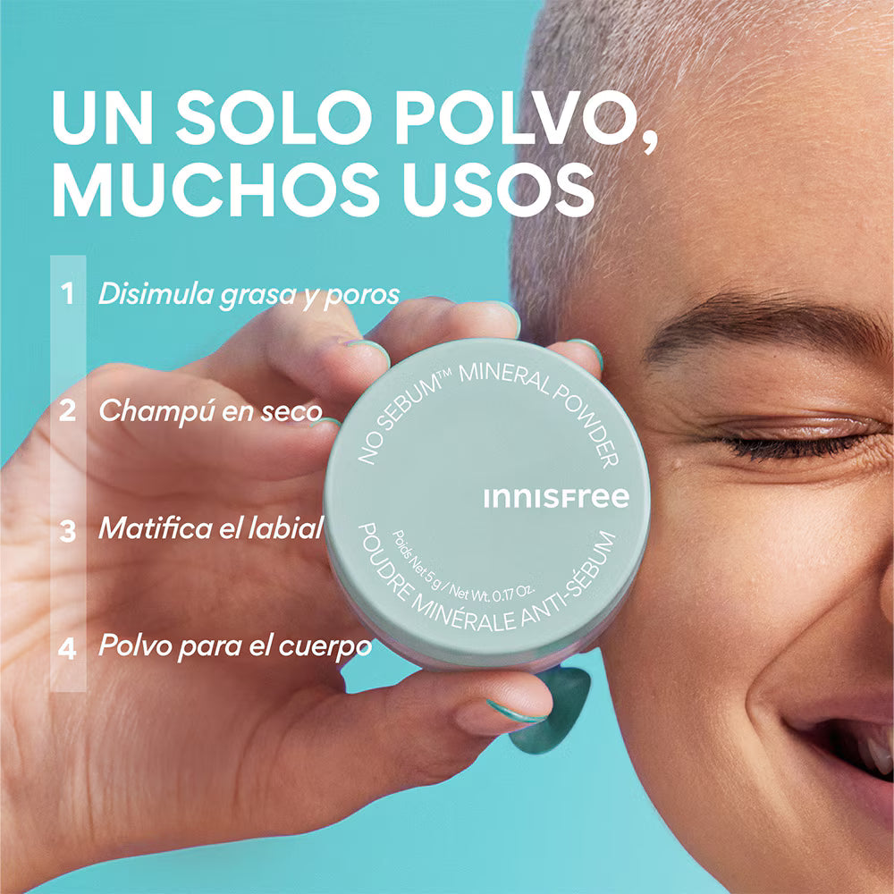 INNISFREE - No Sebum Matte Mineral Blurring Loose Setting Powder | Polvo Mineral Anti Sebo
