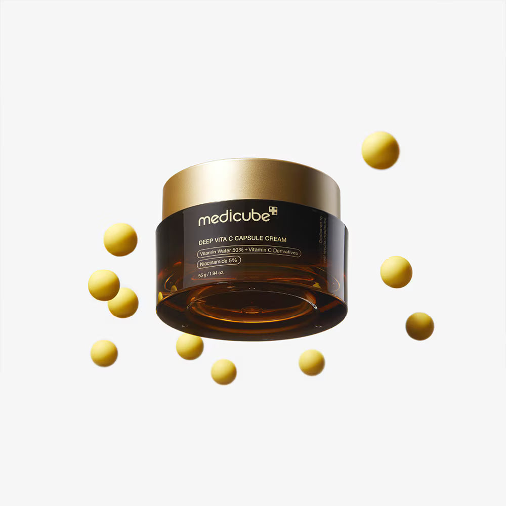 MEDICUBE Deep Vita C Capsule Cream | Crema Facial Iluminadora Con Cápsulas De Vitamina C