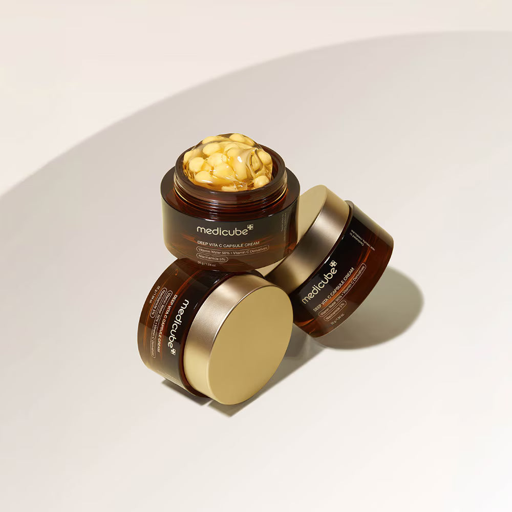 MEDICUBE Deep Vita C Capsule Cream | Crema Facial Iluminadora Con Cápsulas De Vitamina C