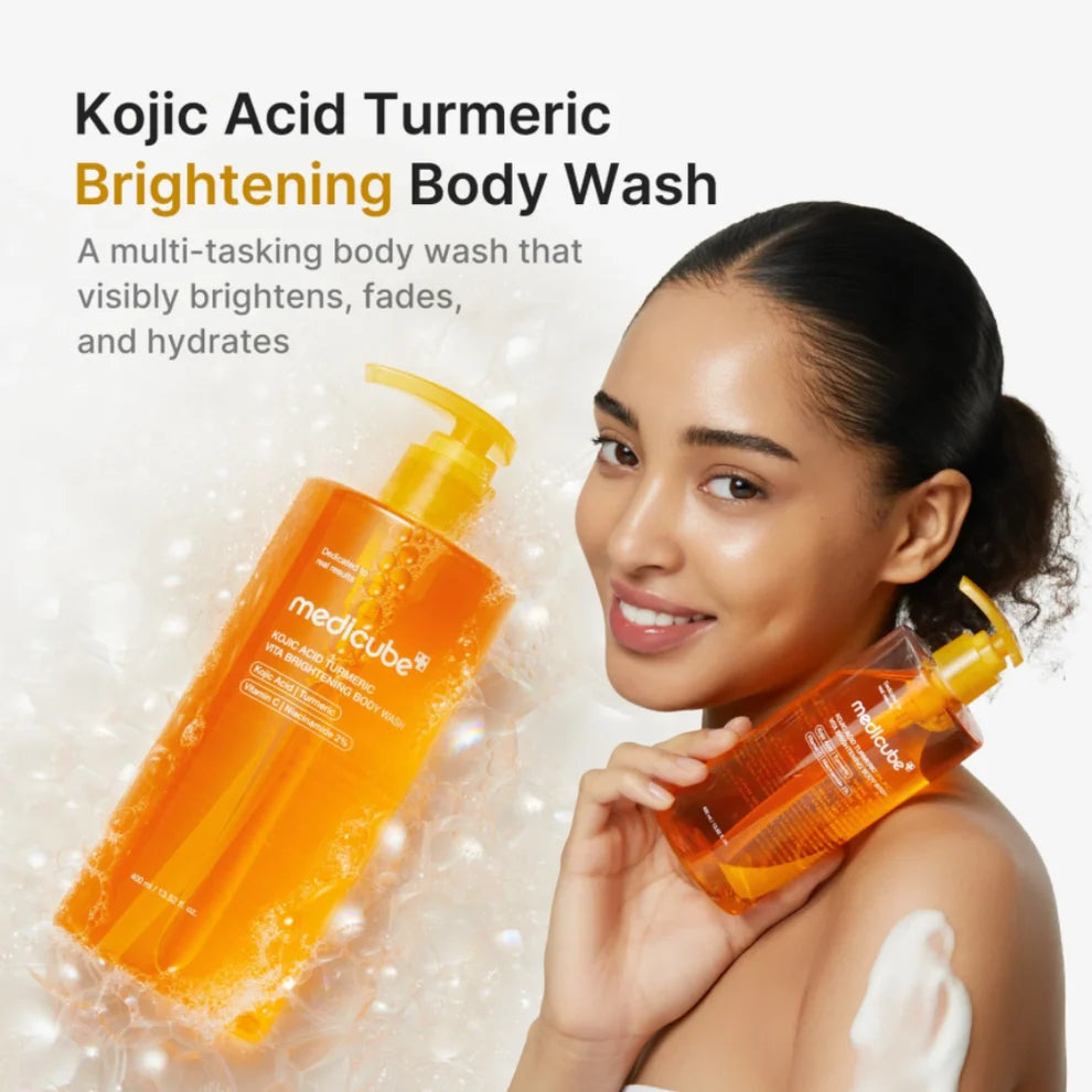 MEDICUBE - Kojic Acid Turmeric Vita Brightening Body Wash | Gel de Ducha Unificador de Tono