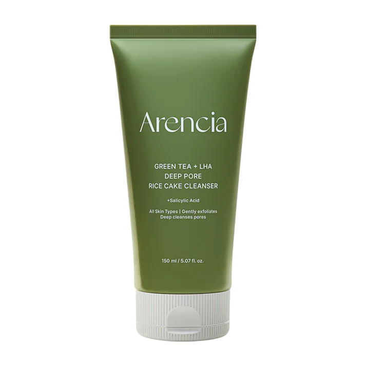 ARENCIA - Green Tea + LHA Deep Pore Rice Cake Cleanser | Limpiador con ácido salicílico 150ml