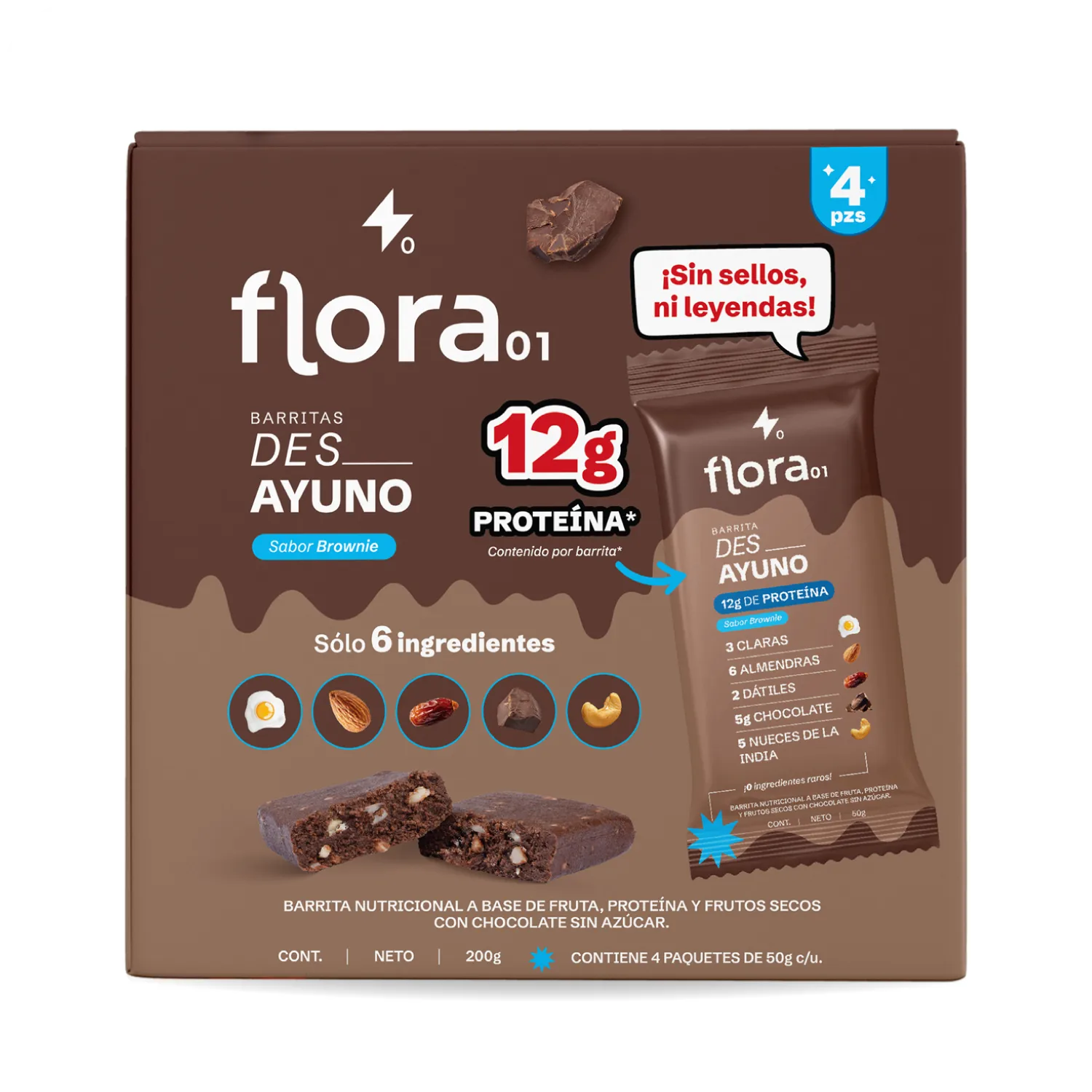 FLORA - Caja de Barritas de Proteína Des_Ayuno