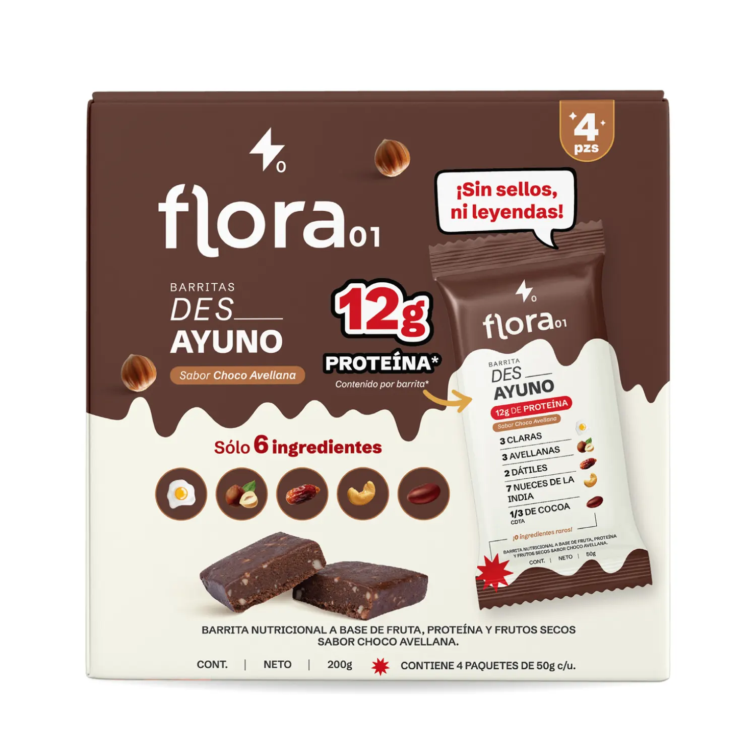 FLORA - Caja de Barritas de Proteína Des_Ayuno