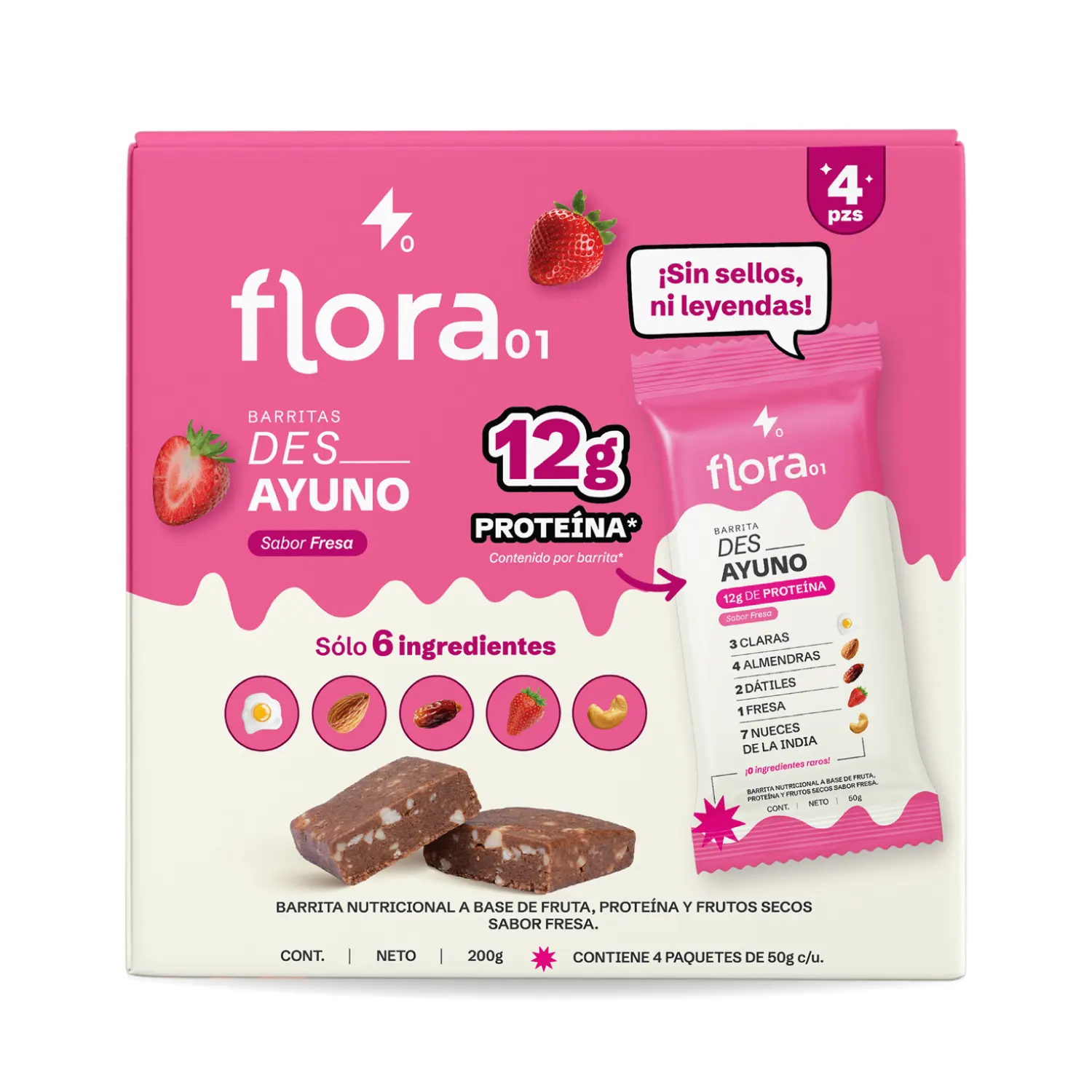 FLORA - Caja de Barritas de Proteína Des_Ayuno