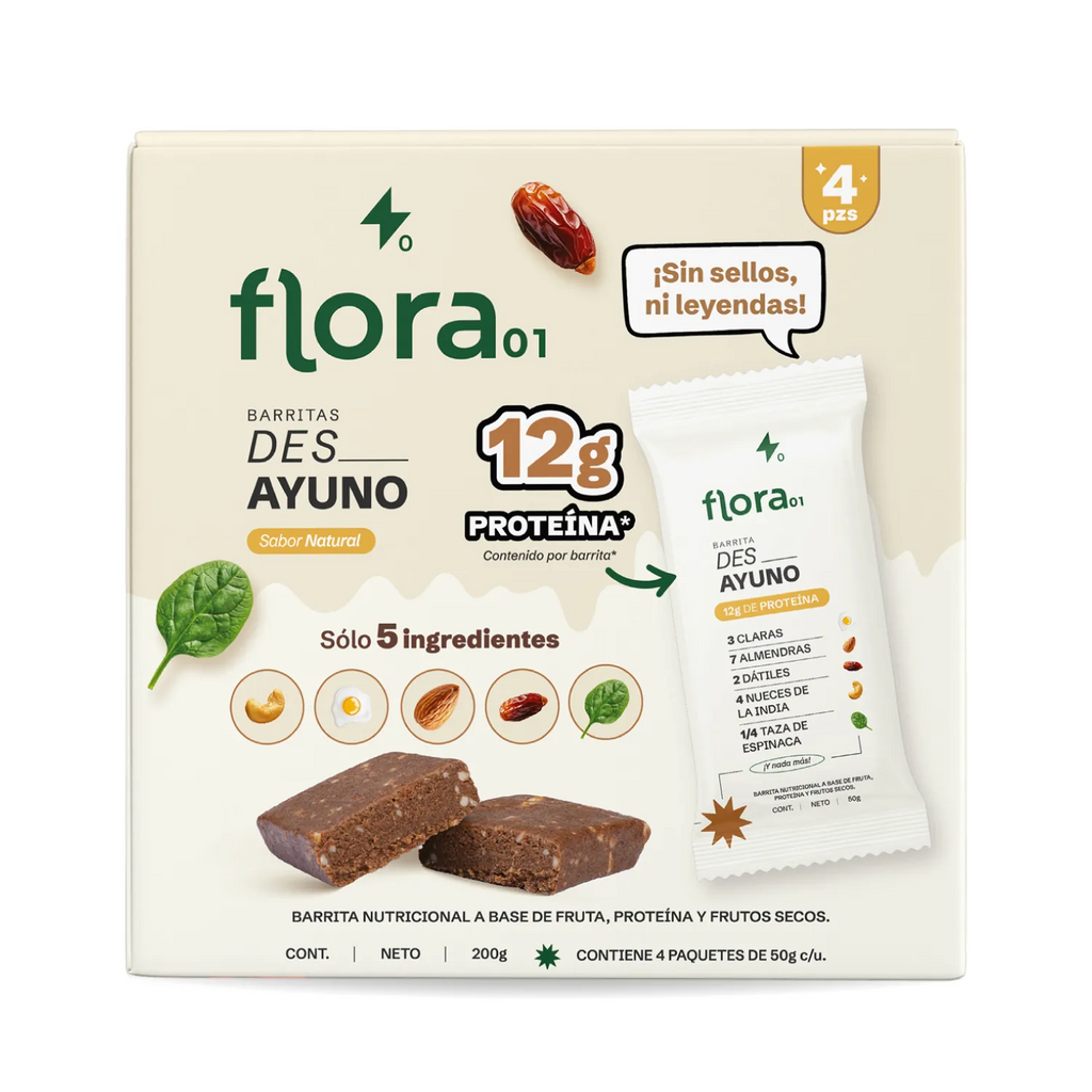 FLORA - Caja de Barritas de Proteína Des_Ayuno