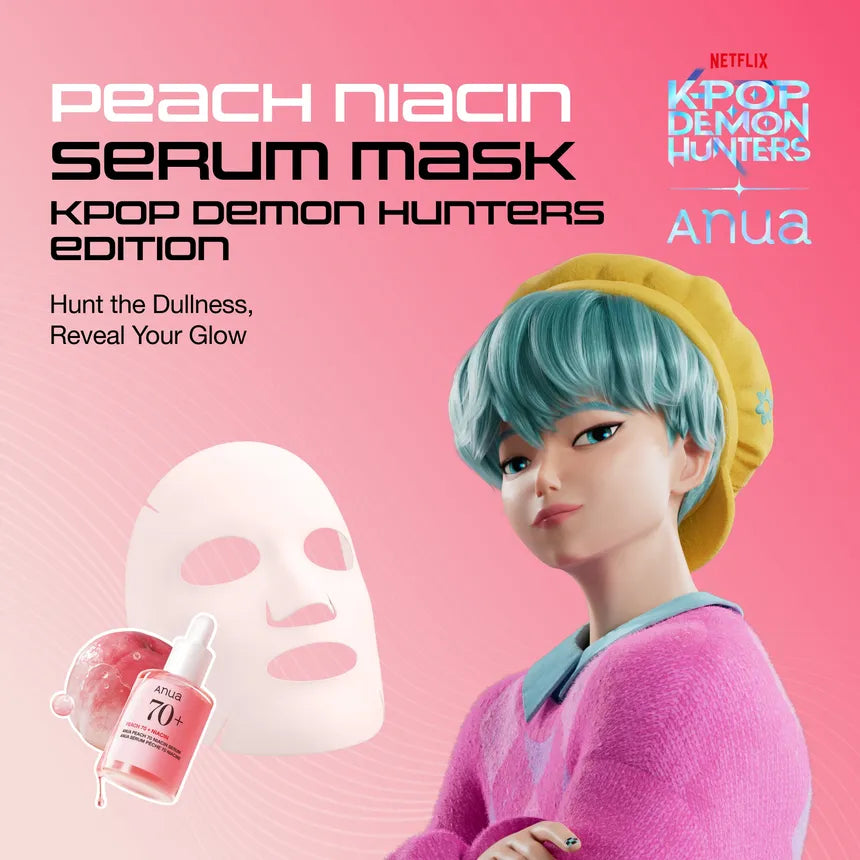 ANUA - Kpop Demon Hunters Peach 70 Niacin Serum Mask | Edición Especial K-POP