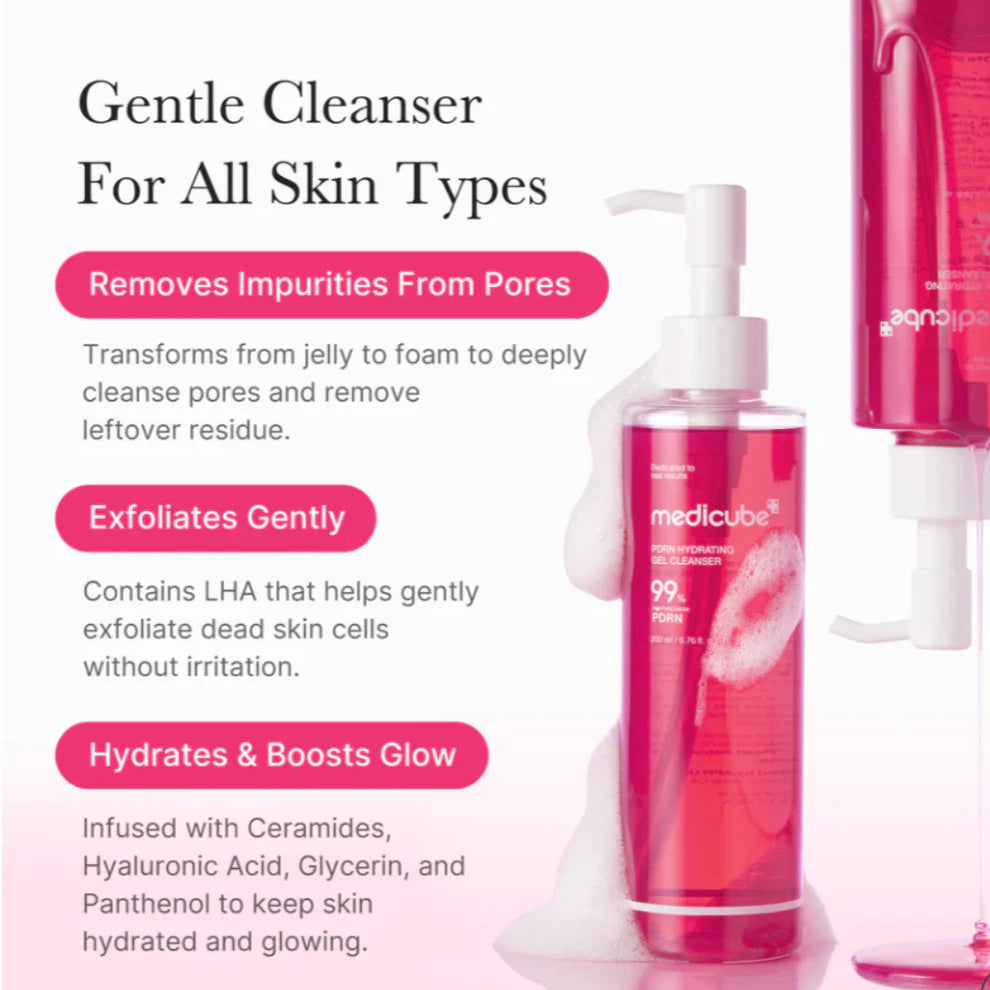 MEDICUBE - PDRN Hydrating Gel Cleanser | Limpiador hidratante con PDRN de salmon