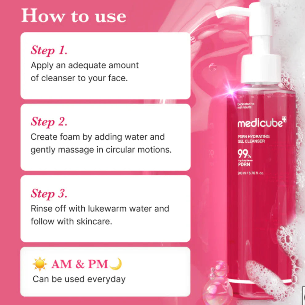 MEDICUBE - PDRN Hydrating Gel Cleanser | Limpiador hidratante con PDRN de salmon