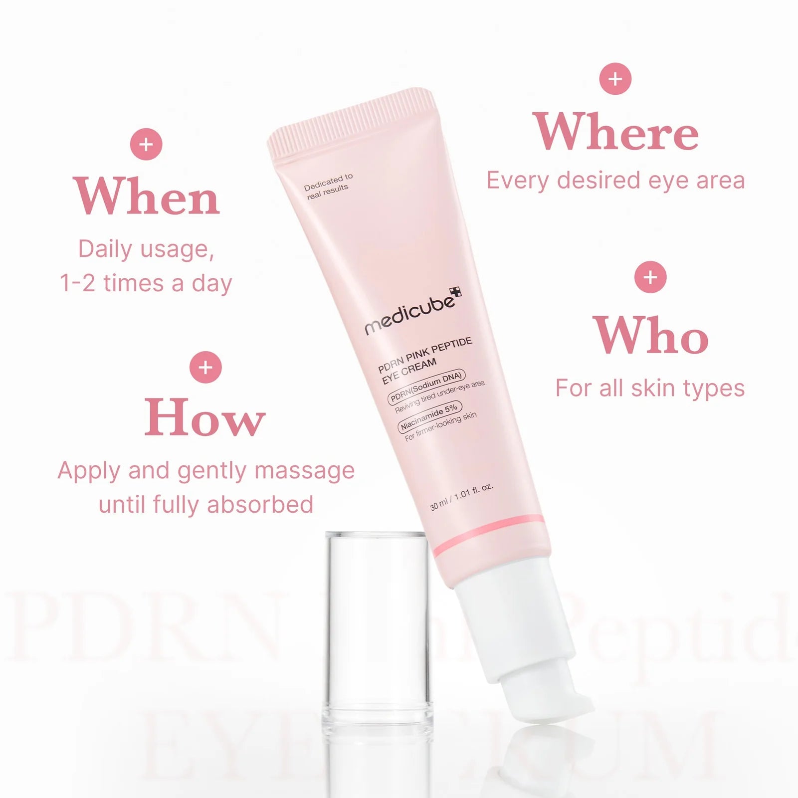 MEDICUBE - PDRN Pink Peptide Eye Cream | Crema para contorno de ojos con PDRN