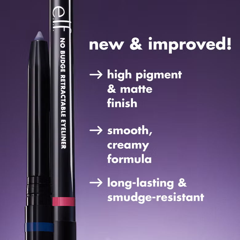 e.l.f. cosmetics - No Budge Retractable Eyeliner | Delineador de ojos retractil color negro, resistente al agua.