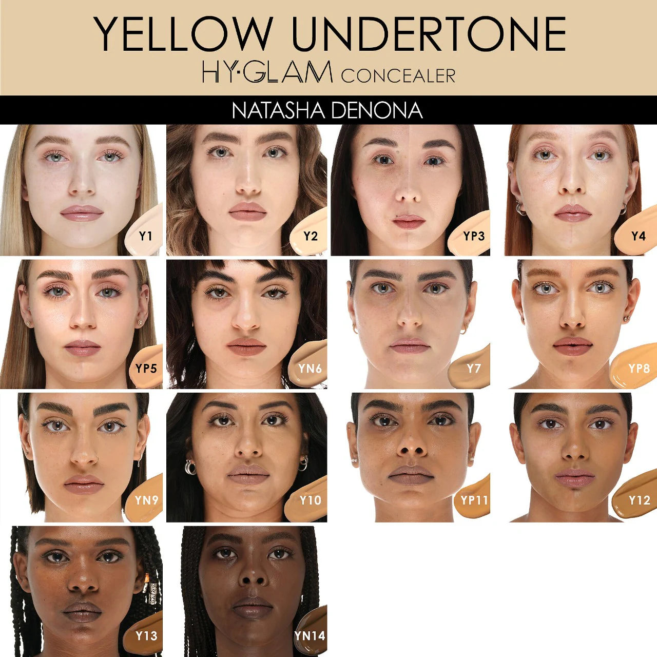 NATASHA DENONA - Hy-Glam Brightening & Hydrating Medium to Full Coverage Crease Proof Serum Concealer |Corrector hidratante e iluminador