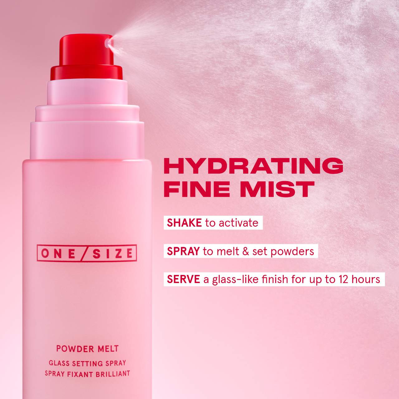 ONE SIZE - Powder Melt Glass Setting Spray | Spray Fijador Efecto Glass