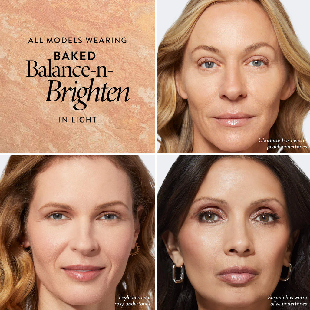 LAURA GELLER - Balance and Brighten Color Correcting Baked Powder Foundation + Kabuki Brush Set | Base en polvo + Brocha Kabuki