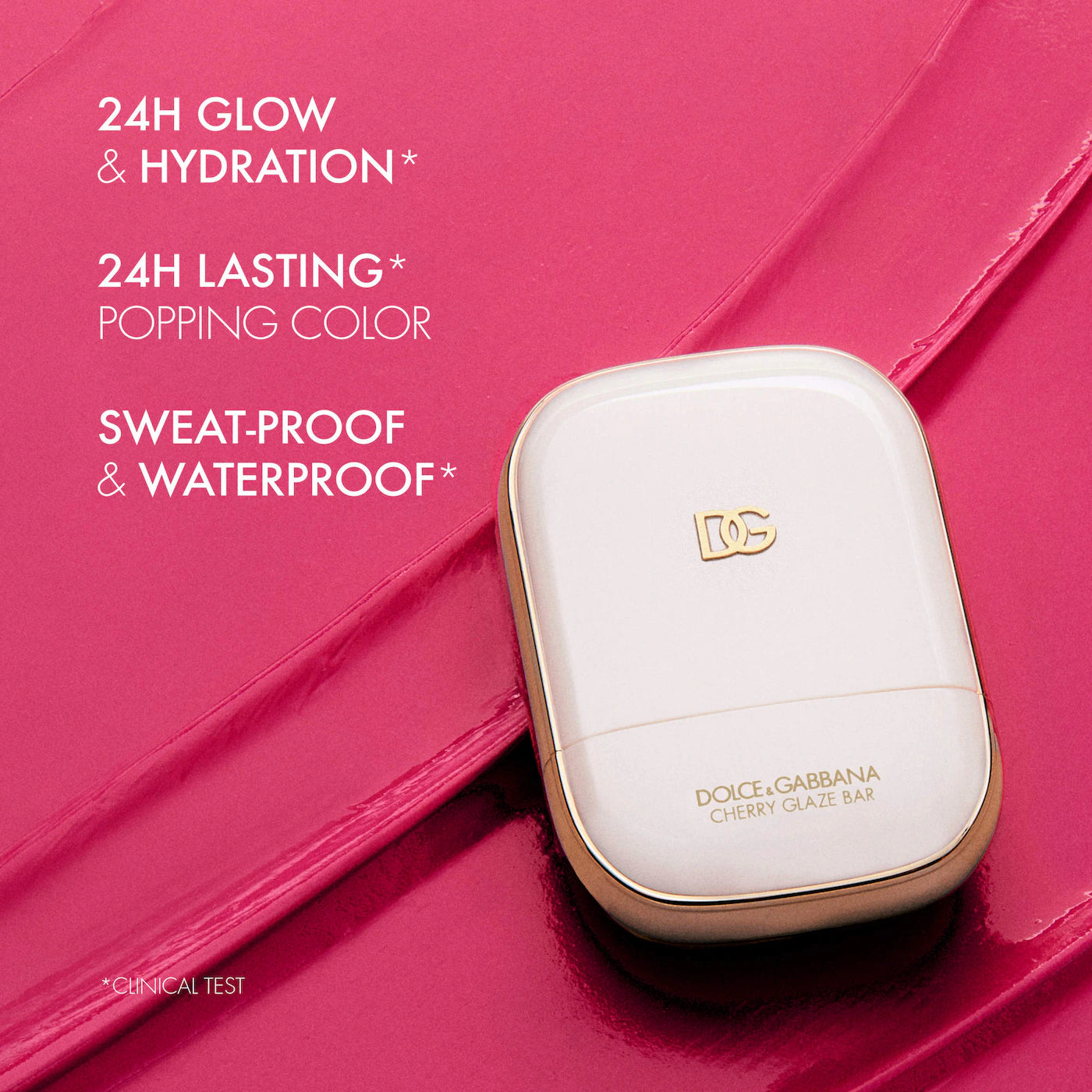 DOLCE & GABANNA - Cherry Glaze Bar 24H Lasting Glow & Waterproof Cream Blush Stick with Vegan Collagen | Blush en stick