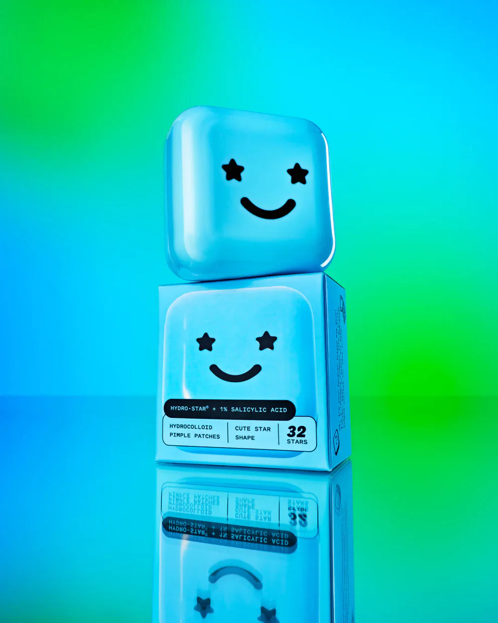 STARFACE - Hydro-Stars + Salicylic Acid Big Blue / Parches para granitos Ácido salicílico + Case con espejo